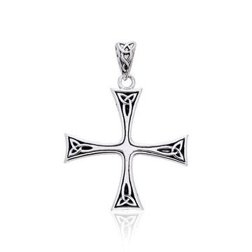 TPD987 Celtic Trinity Knot Cross Silver - Jewelry